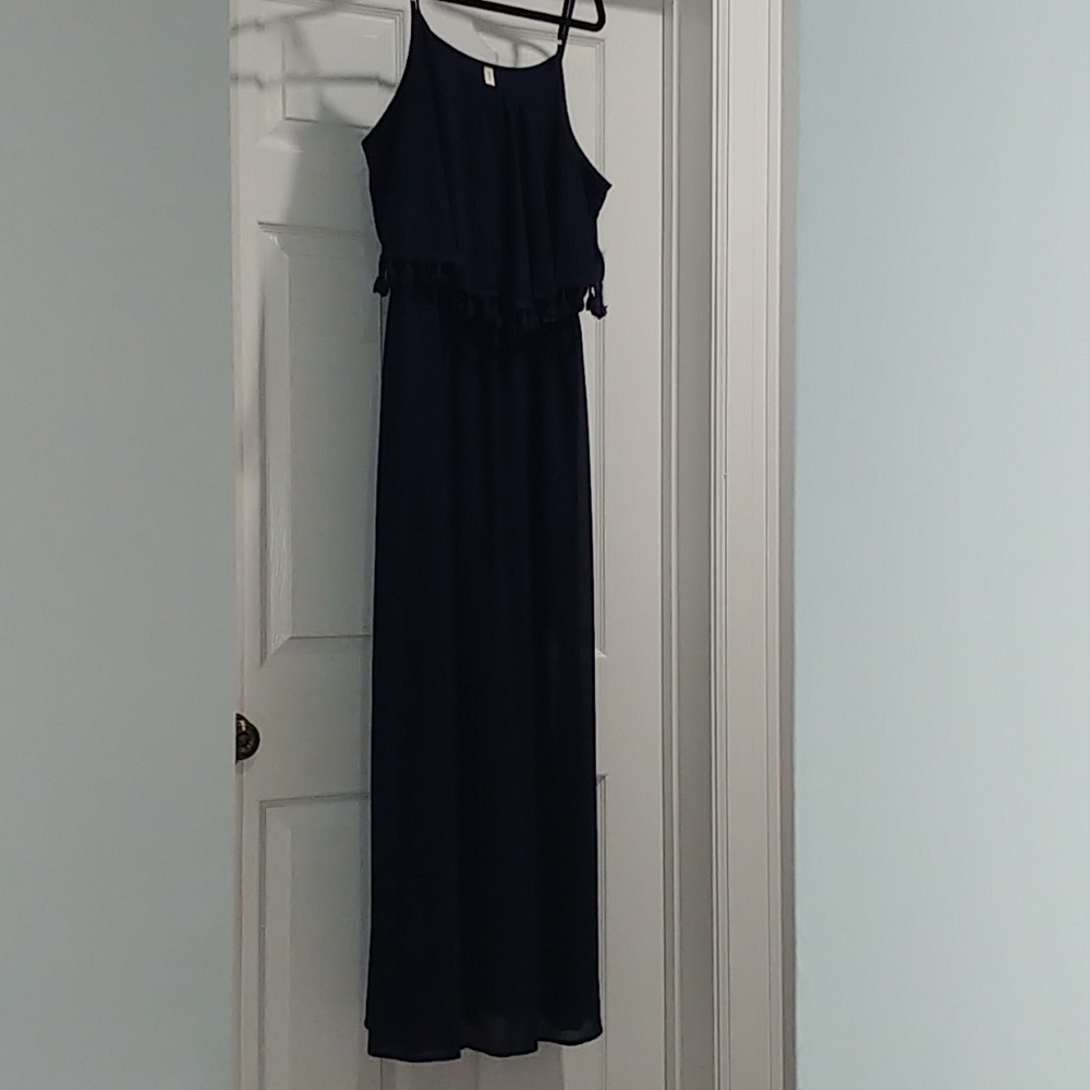 Navy Tassel Maxi Dress